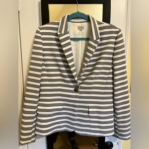 Cremieux blue & white striped lined jacket size 12
